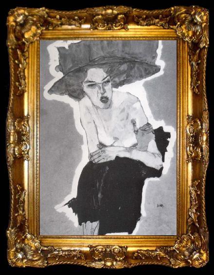 framed  Egon Schiele Mischievous woman, ta009-2